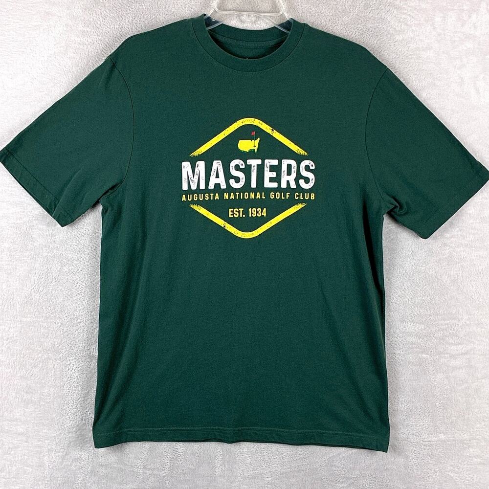 Masters Augusta National Golf Club Tshirt Mens M Green Performance Preppy Summer